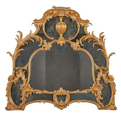 Manner John Linnell George III Overmantel Mirror. Manner of John Linnell (British, 1729-1796). 