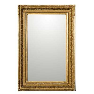 19th c. Carved Gilt Wood Overmantel Mirror. Carved giltwood overmantle mirror of rectangular 