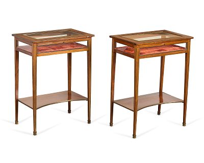 Pr Louis XVI Vitrine Tables ca. 1820. Pair of Louis XVI vitrine tables, circa 1820. Each 