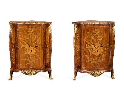 Pr Pierre Roussel Louis XV Marquetry Encoignures. Pierre Roussel (French, 1723-1782). Pair of 