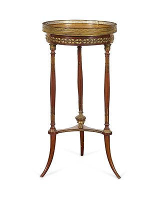 Louis XVI Mahogany & Marble Gueridon Table. Louis XVI mahogany guerdion, or pedestal side table 