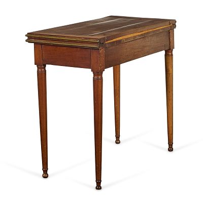 French Mahogany Fold-Over Extendable Card Table. French mahogany extendable card or game table 