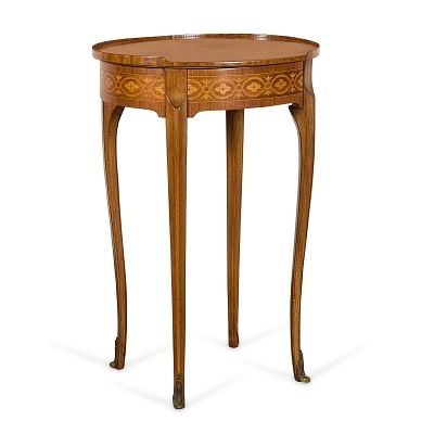 Louis XV Style Occasional Walnut Marquetry Table. Louis XV style gueridon occasional walnut 