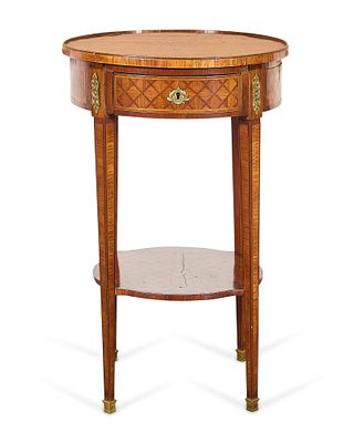 French Louis XVI Kingwood Parquetry Side Table. French Louis XVI occasional kingwood side table 