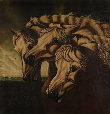 Aft. John Herring "Pharaoh's Horses" Painting. After John Frederick Herring Sr. (English 