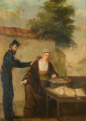 Attr. Johannes Bogman Continental Painting. Attributed to Johannes Mattheus Bogman (Dutch 