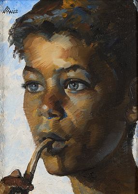 Amalia Garcia del Moral Portrait Painting. Amalia Garcia del Moral (Spanish, 1922-1995). Oil on 