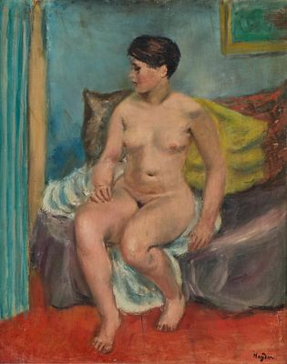 Henri Hayden Figurative Nude Painting. Henri Hayden (Polish, 1883-1970). Oil on canvas painting 
