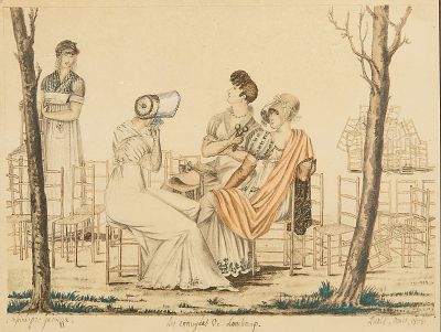 Angelo Garbizza Les Ennuyees de Longchamp Painting. Angelo Garbizza (Italian, 1777-1813). 
