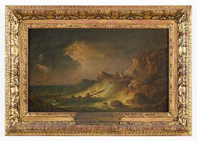 George Morland Shipwreck Oil on Canvas Painting. George Morland (English, 1763-1804). Oil on 