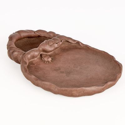 19th c. Attr. Jiang Delin Zisha Pottery Inkstone. Attributed to Jiang Delin (Chinese, act. 