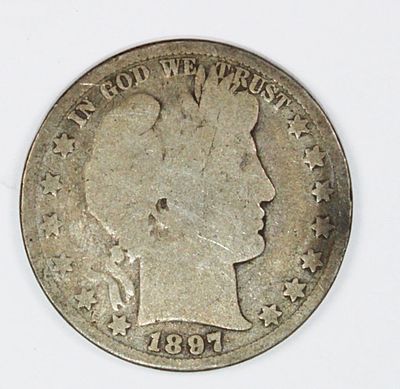 1897 BARBER HALF DOLLAR. VG/VF. ESTIMATE: $30-$50