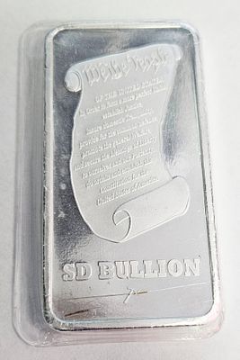 10 OZ SILVER BAR. .999 PURE SILVER. ESTIMATE: $300-$400