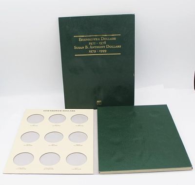 (2) NEW DOLLAR ALBUMS. EISENHOWER AND SUSAN B ANTHONY DOLLARS. 1971-1978 AND 1979-1999. 