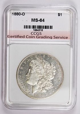 1880-O MORGAN SILVER DOLLAR. CCGS MS 64. SUPERB BLAST WHITE GEM! ESTIMATE: $300-$400