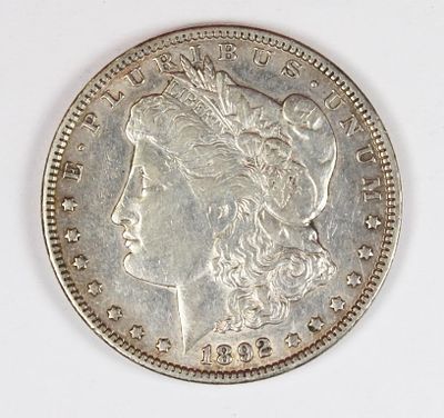 1892-O MORGAN SILVER DOLLAR. XF/AU. LUSTRE! ESTIMATE: $100-$150