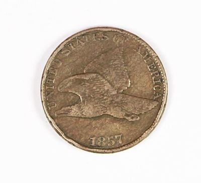 1857 FLYING EAGLE CENT. AU. ESTIMATE: $200-$250