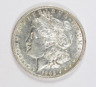 1893 MORGAN SILVER DOLLAR. AU/BU. ESTIMATE: $650-$850