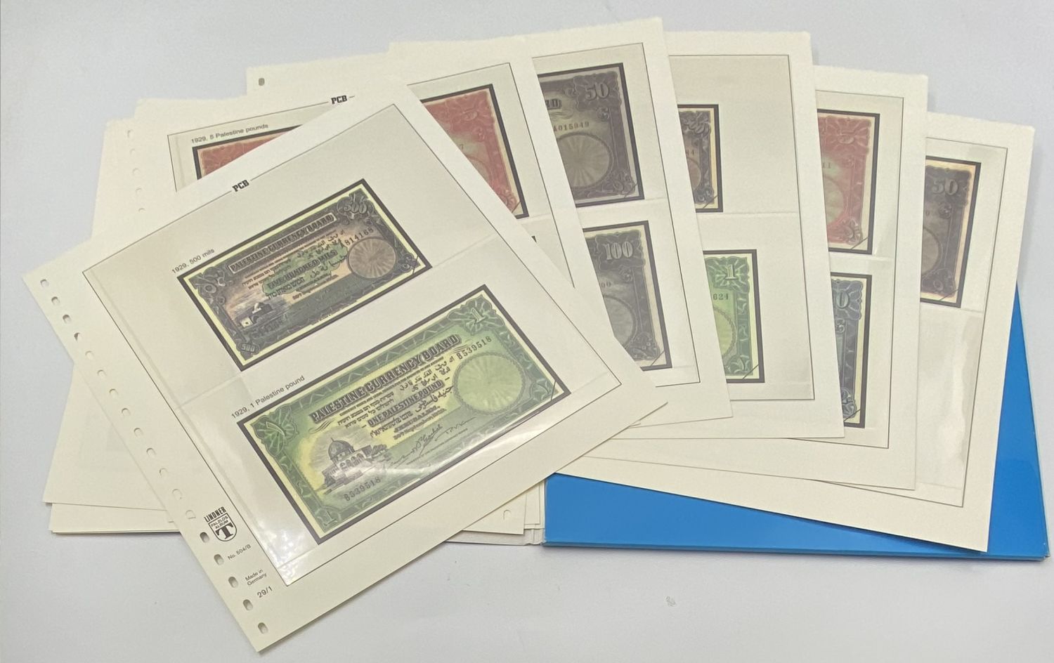 Album - For Collecting Palestine Banknotes (British Mandate in Israel) 1927-1948 - Made in Germany, Linder - ...