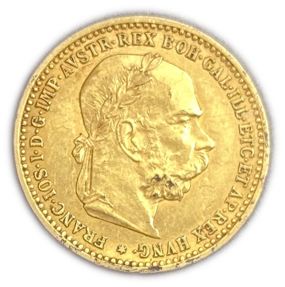 Austria - 10 krona 1905 - AU-UNC - gold 900, 19 mm, 3.39 g
The Austrian crown (German: ...