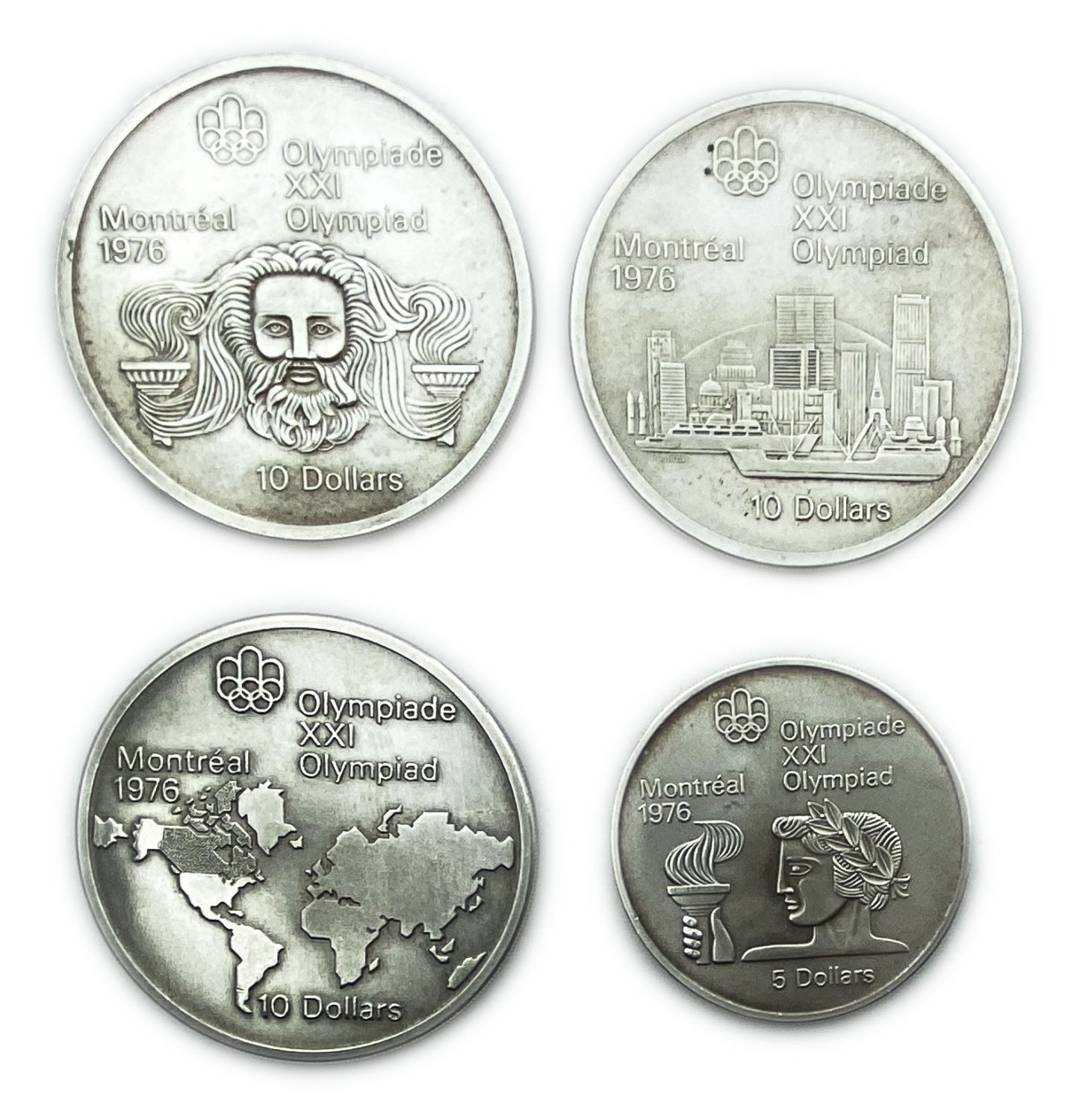 Canada - a set of 4 coins 5, 10 dollars 1976 which were issued in silver in honor of the Olympics - silver 925 ...