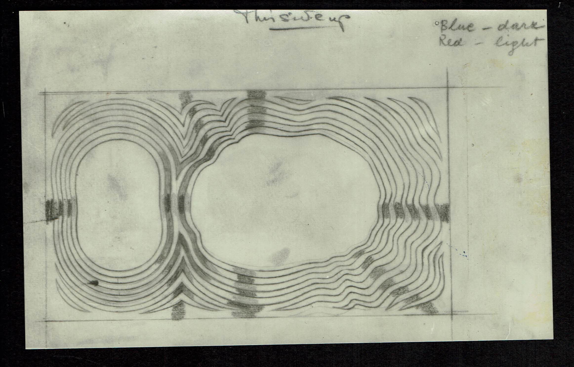 Israel – 1/2 Pound (Lira) 1958 – Original design sketch for the abstract background on the reverse side of the ...