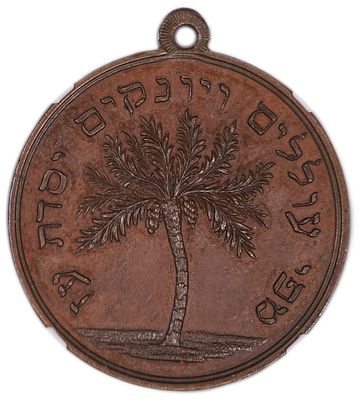 פלשתינה - מדליה לבית הספר למעמעל בירושלים 1882-1900' - נדירה מאוד - NGC MS 62 BN
. מדליה נדירה 