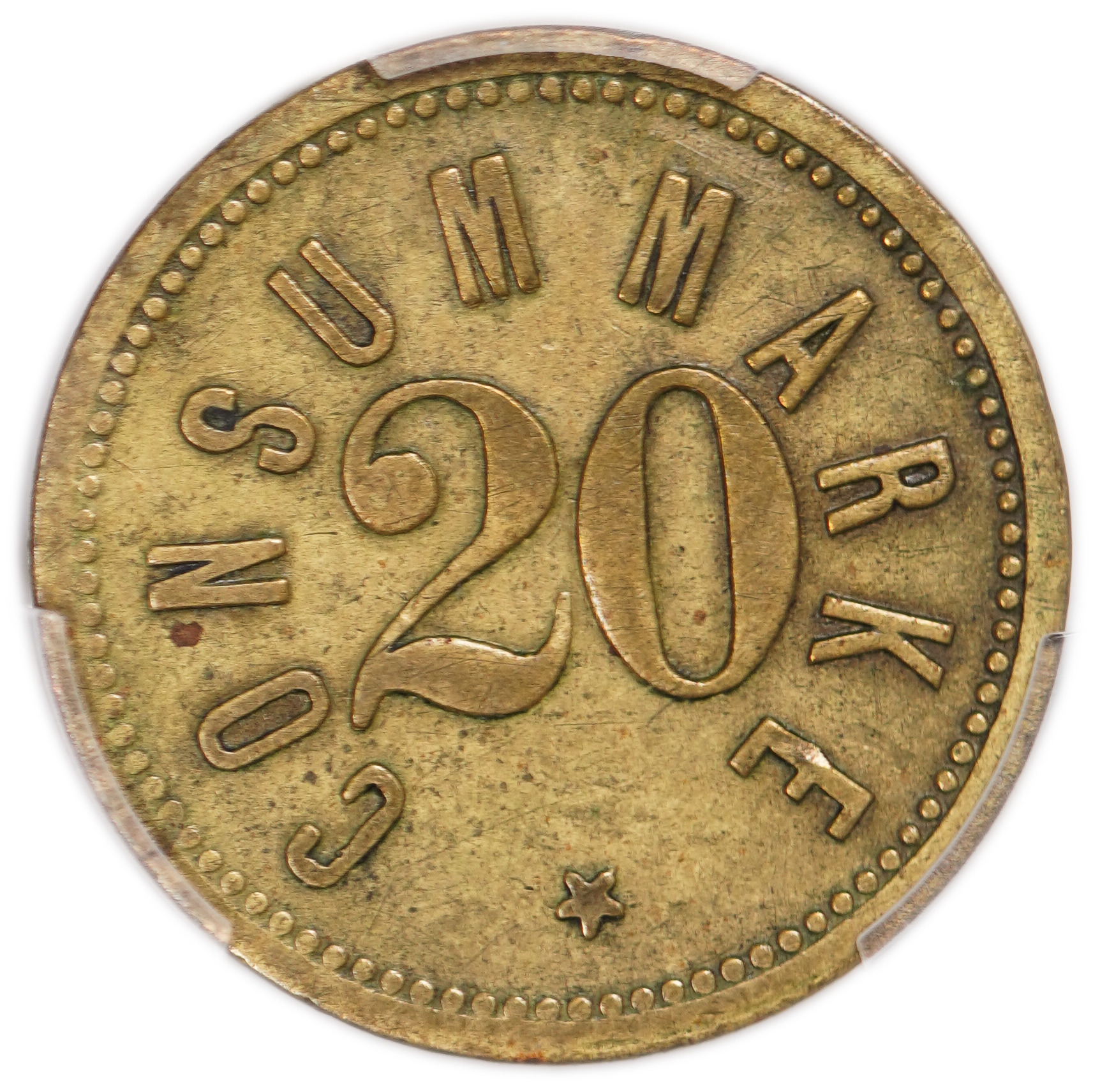Palestine - Templar colonies token - 20 Paras 1880-1917 - Second series - PCGS XF 45 - Rare