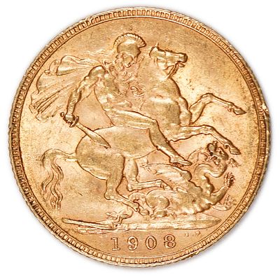 England (Great Britain) – 1 Sovereign 1908 – Edward VII – XF - Gold 917, 7.98g
. Only 10% fees + 
