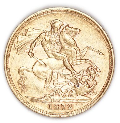 England (Great Britain) - Australia Melbourne - 1 Sovereign 1872 - Victoria - Gold 917, 7.98g
. O 