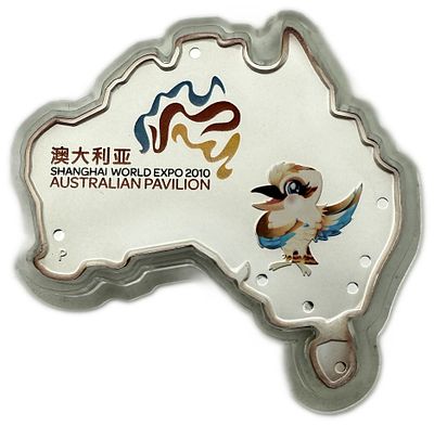 Australia - 1 Dollar 2010 - Elizabeth II 4th Portrait - World Expo - Australia Map Coin - 