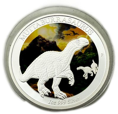 Australia - 1 Dollar 2015 - Elizabeth II 4th Portrait - Dinosaur - Muttaburrasaurus - Silver 