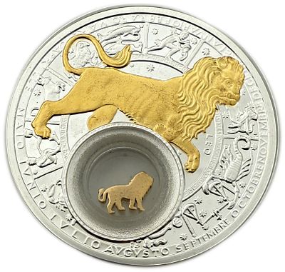 Belarus - 20 Roubles 2013 - Leo - Silver 925, 28.28g (NET 26.16g, 0.84 OZ), 41mm
. Commemorative 