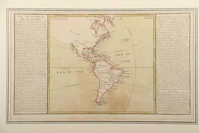 Unknown Artist, "Isles, Caps Et Ports De Mer De LAmerique" A framed antique map titled Isles 