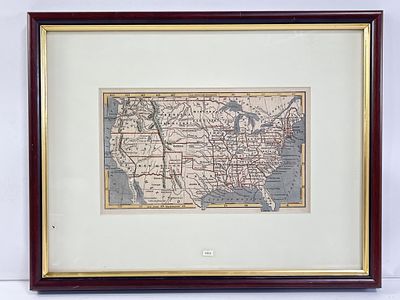 Unknown Artist, Untitled Map of the United States A framed print of a historical map of the 