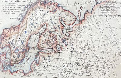 Unknown Artist, "Le Nord de l'Europe" A framed antique map titled 'Le Nord de l'Europe' 