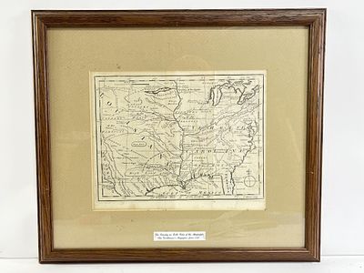 Unknown Artist, "The Country on Both Sides of the Mississippi" An antique map titled 'The 