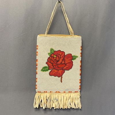 Contemporary Yakima Beaded Dance Bag bag - 11" long x 8 1/2" wide, 19 1/2" long including fringe and