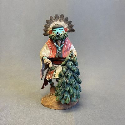 Hopi carved Early Morning Singer Kachina - Talavai 9 3/4" high - Base: 4" diameter (approx.). Hop 