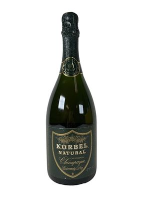 Natural Champagne KORBEL (CA) 12% ALC/VOL 750ML In original wooden box, Seal of the President 