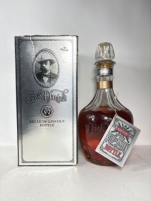 1980 Jack Daniels Old No7 The Mystery of the Belle of Lincoln Bottle ID Tag engraved Bottling 