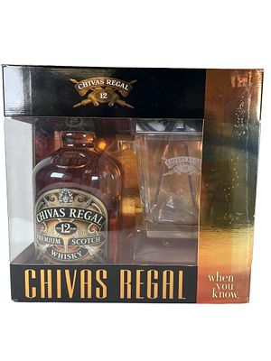 Chivas Regal 12 gift set with ice bucket and thongs (Scotland) 40% ALC/VOL 1.75L ** ALL ALCOHOL 