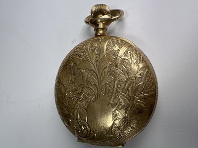 Vacheron and Constantin Gold filled pocket watch, articulated case, AM Wentworth branding 