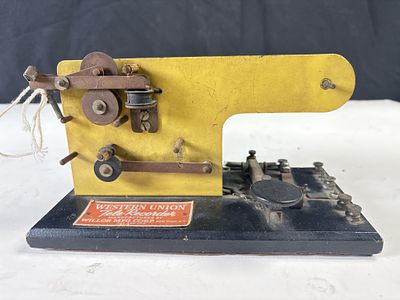 Vintage Western Union Tele-Recorder ticker tape telegraph relay unit, looks to be incomplete