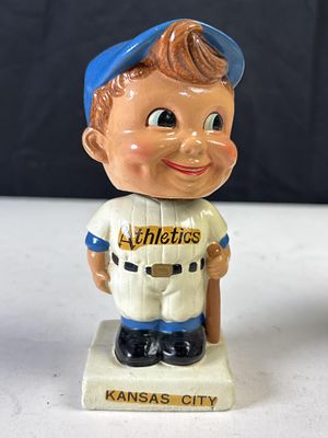 Vintage 1960s Kansas City Athletics professional baseball souvenir bobble head nodder batter 