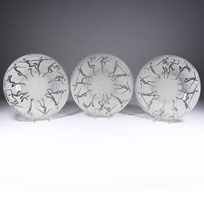 Art Deco Three Consolidated Dance of the Nudes 8 1/2 Plates 8 1/4"Diam. (one). Art Deco Three 