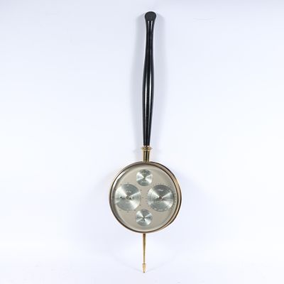 P.F. Bollenbach vintage mid century modern MCM banjo weather station barometer clock 39 1/2"H x 