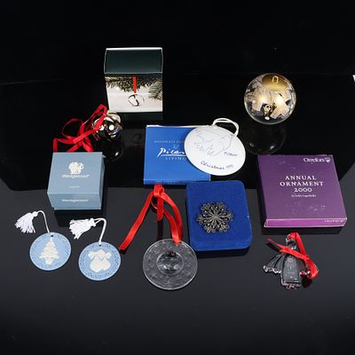 Collection of vintage Christmas holiday ornaments: Georg Jensen, Lalique, Orrefors, Rosenthal 