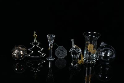 Vintage Christmas holiday ornaments, 7pc: Simon Pearce Believe glass ornament, Gorham crystal 