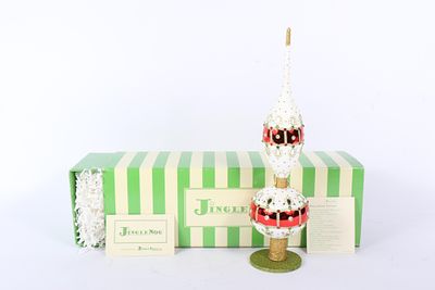 JingleNog "Balliwud" Christmas handcrafted tree topper with original box 15"H